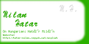 milan hatar business card